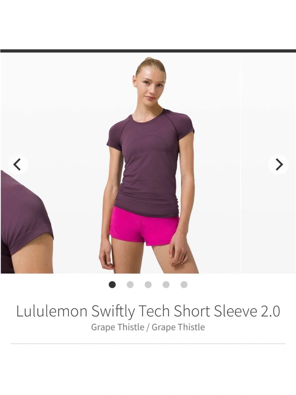 Lululemon Swiftly Tech Short Sleeve Shirt 2.0 *Hip Grape Thistle Sz 6